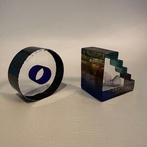 BERTIL VALLIEN. Staircase glass mini sculpture by Kosta Boda, 1990s.